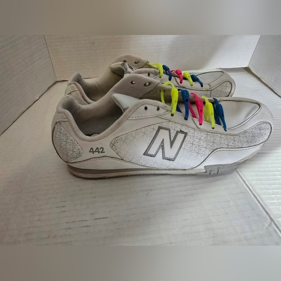 New Balance Shoes Womens 10 442 Training Sneakers White EasyLace Up Low CW442WSP - Picture 6 of 7